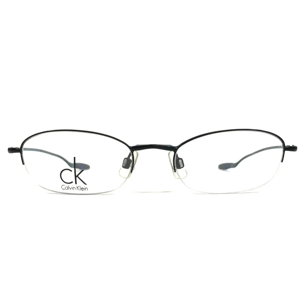 Calvin Klein Eyeglasses Frames ck5101 002 Black Ice Blue Oval Half Rim 50-19-140